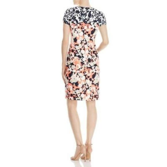 Hugo Boss Donisa Floral Sheath Dress Size 10 – Retro Orange Multi Print - Picture 2 of 8
